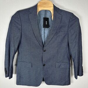 NEW Hugo Boss Sport Coat Blazer Mens 40R Blue Birdseye Wool Silk Cotton Cashmere